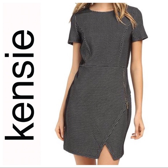 Kensie B&W Checker Sheath Dress SZ L - Picture 9 of 9